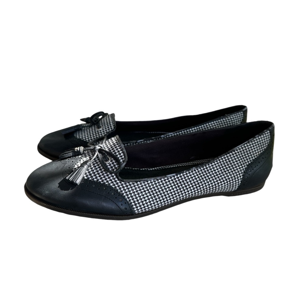 Sperry Top-Sider Harper Wing Tip Houndstooth women’s flat black white size 11